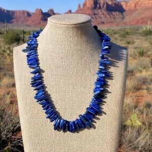 Artisan Sodalite Necklace- Natural Blue Stone 18’